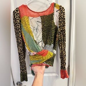 Anthropologie blouse, tie waist sm